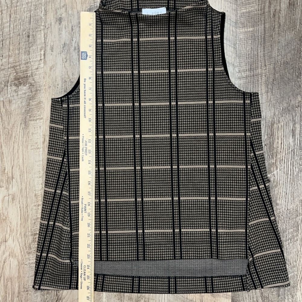 Joseph Ribkoff Plaid Mock Neck Sleeveless Tunic Top Women's Size 10 - Picture 3 of 5